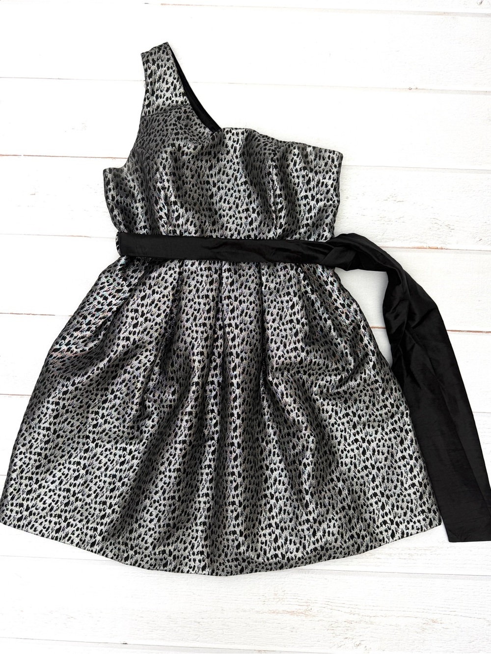Forever 21 Metallic Leopard One Shoulder Party Dress M